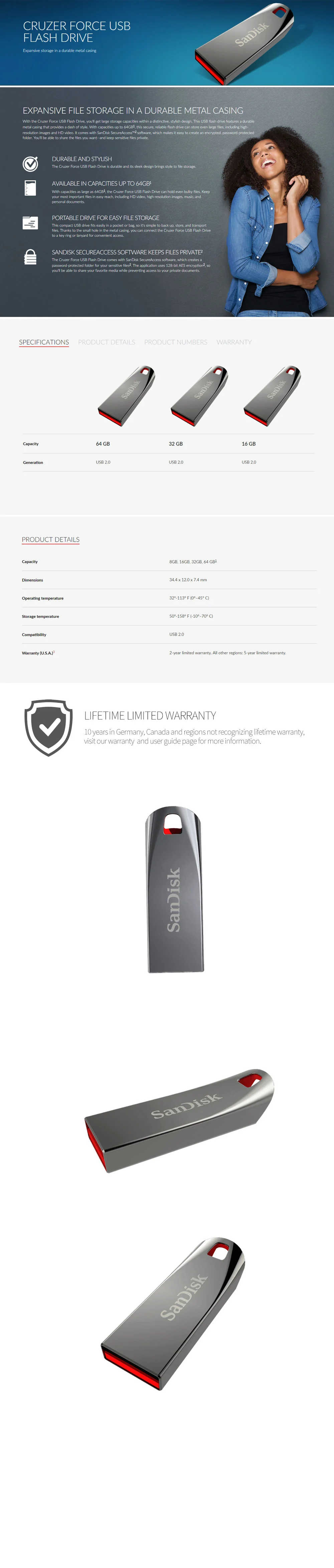 SanDisk CZ71 USB флеш-накопитель 128 ГБ/64 Гб/32 ГБ/16 ГБ флеш-накопитель Флешка флеш-диск USB 2,0 карта памяти usb диск USB флеш-накопитель