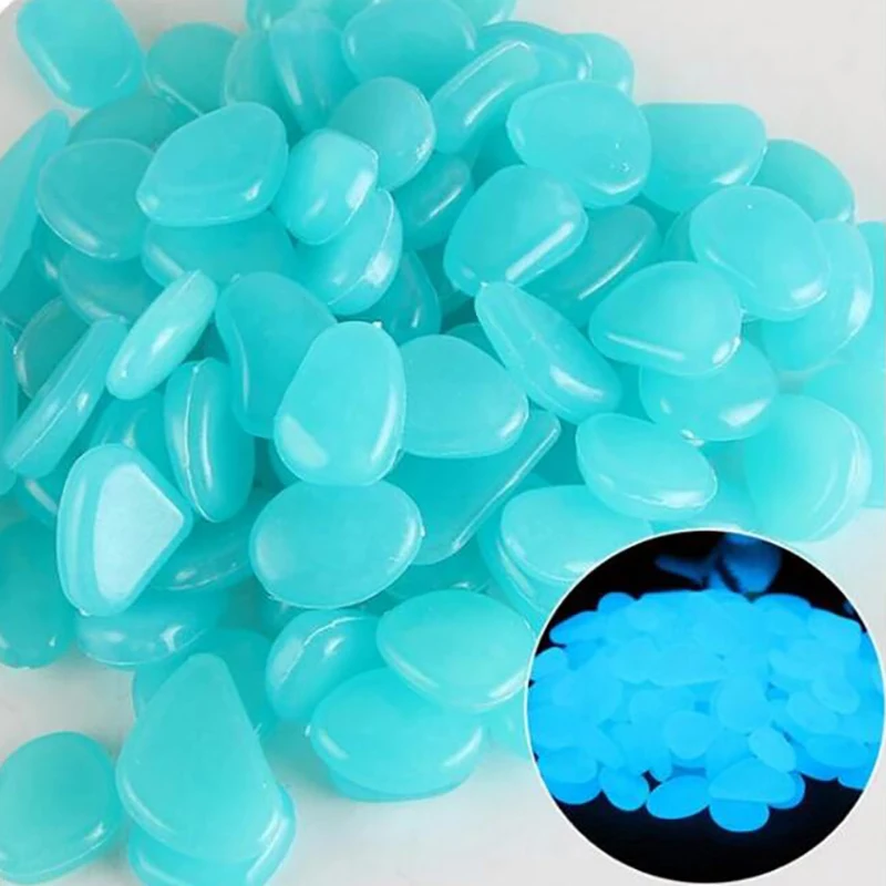 Light Blue 50 шт./компл. фосфоресцирующие галька для дома и сада все электронные аквариум бассейна дома Украшения светящиеся галька Декор поставки - Цвет: Light Blue