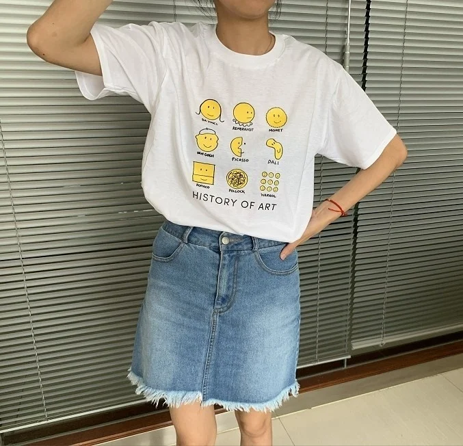 Фото Sunfiz YF футболка 2019 Новая повседневная с принтом история искусства модная крутой Sunfiz YF футболка 2019 Новая повседневная с принтом история искусства модная крутой