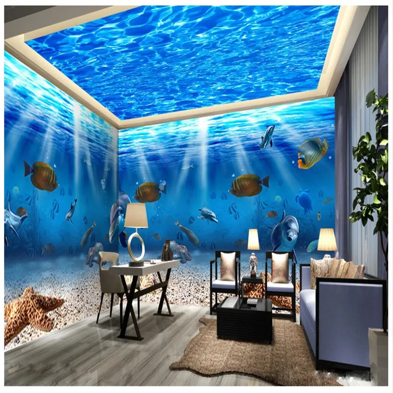 Фотофон beibehang Морская жизнь Рыба Дельфин современное европейское искусство