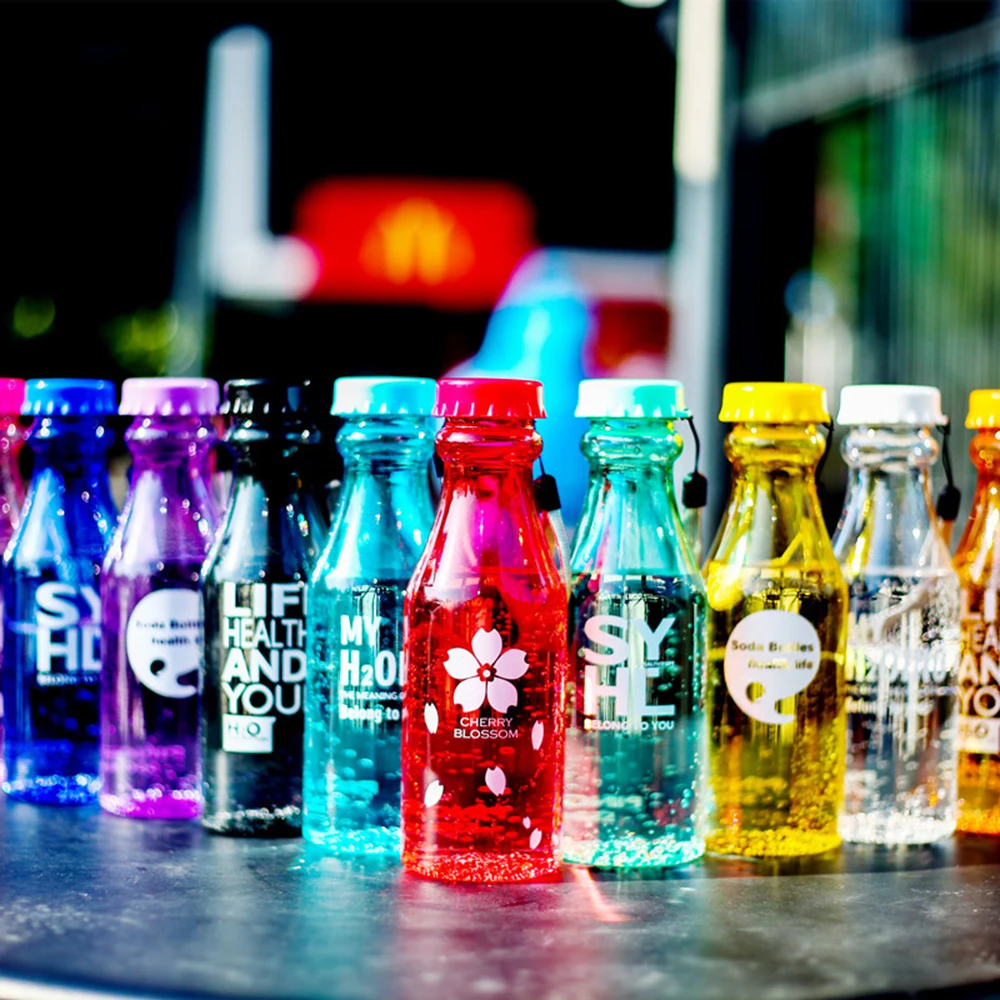 Спортивная бутылка для воды портативный герметичный чайник с кристаллами без BPA