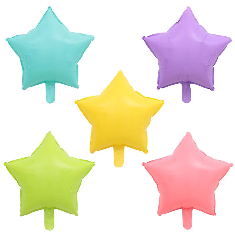 

10pcs Heart Star Round girl birthday Party decor 18 inch foil balloons Macaron color fashion globos wedding gifts baby shower
