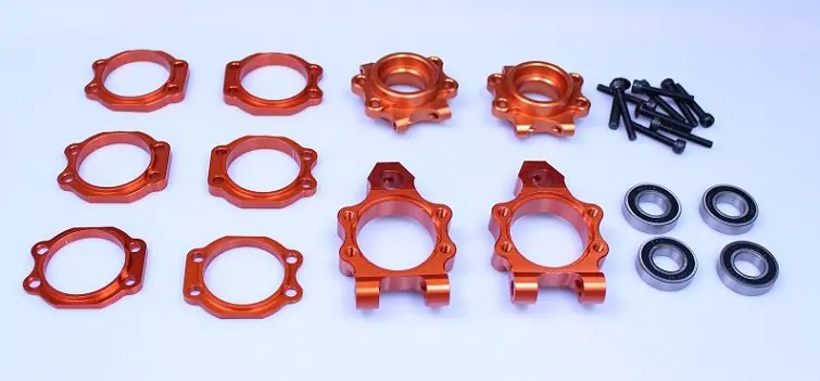 Комплект задних опорных втулок из сплава для HPI KM ROVAN 1/5 Baja 5B серебристый и