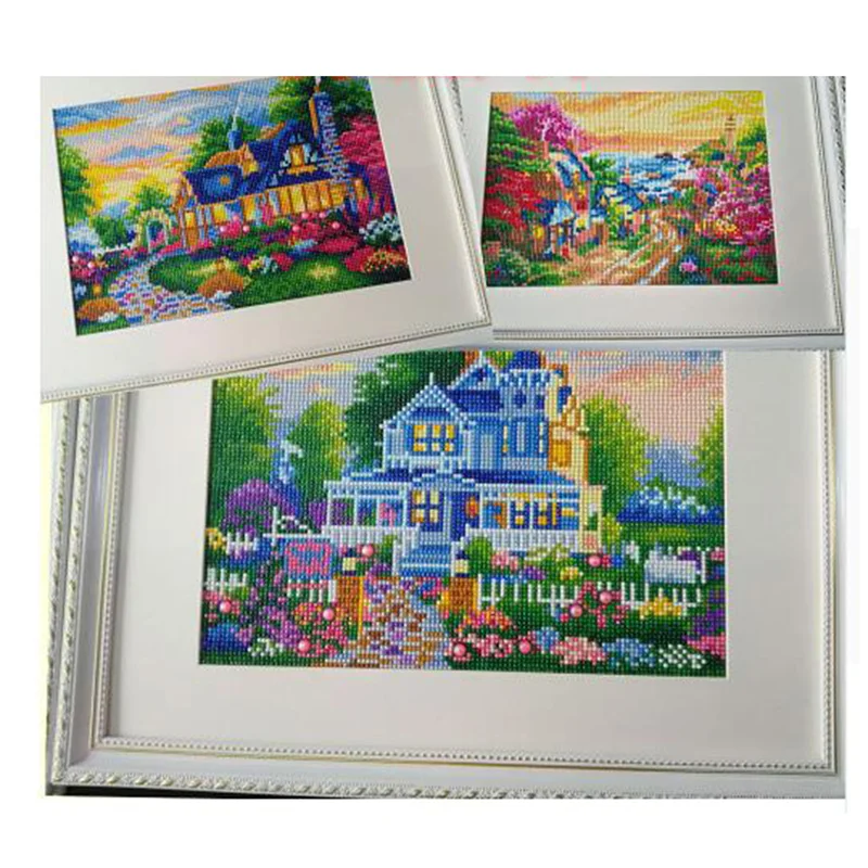 

5D Diamond Embroidery Rhinestone Diamond painting Pasted Paintings Cross Stitch Kit European house villa diamond mosaic Decor