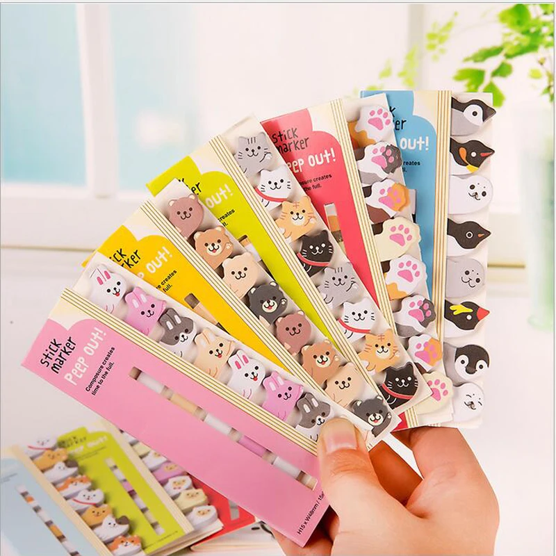 

Mini Cute Cartoon Animal Panda Cat Memo Pad Scrapbooking Sticky Notes Lovely Bookmark Page Flags Index Tab Label Paper Stickers