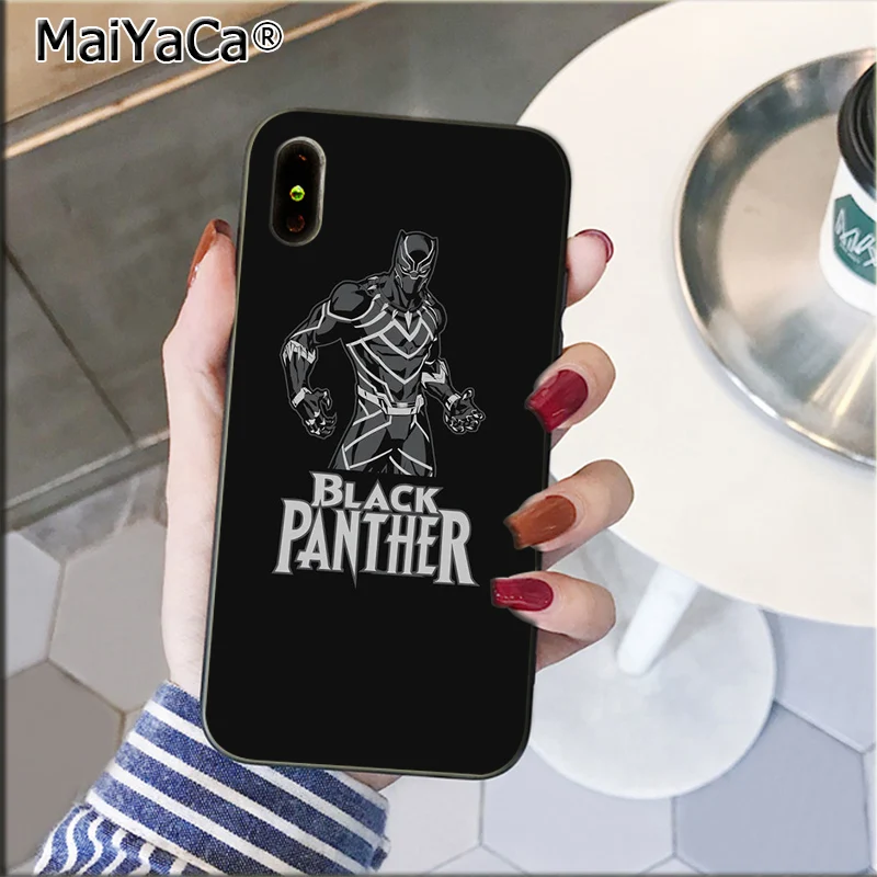 MaiYaCa герои марвел Черная пантера Новинка чехол для телефона Fundas чехол для iPhone 8 7 6 6S Plus 5 5S SE XR X XS MAX Coque Shell