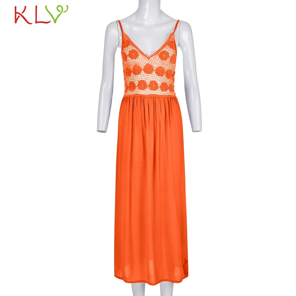 Женское длинное кружевное платье без рукавов Белые Повседневные Вечерние платья