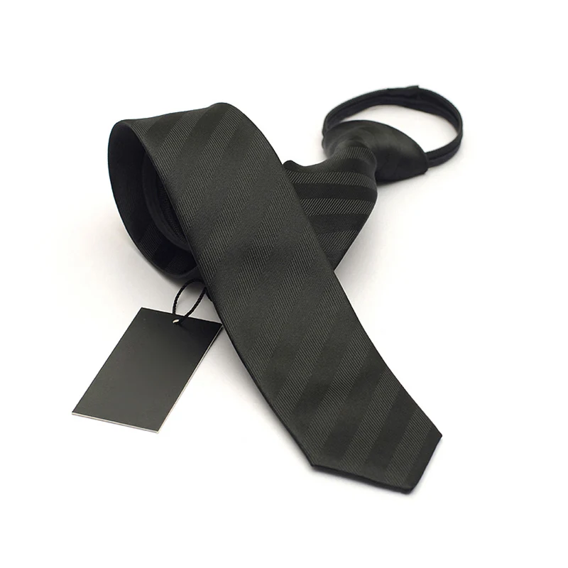 Black Stripe Новинка, 5 см, черный галстук комплекты нашейные аксессуары галстук легко вытащить ленивый узкий галстук Бизнес совещание интервью свадебные туфли на молнии, мужские галстуки - Цвет: Black Stripe