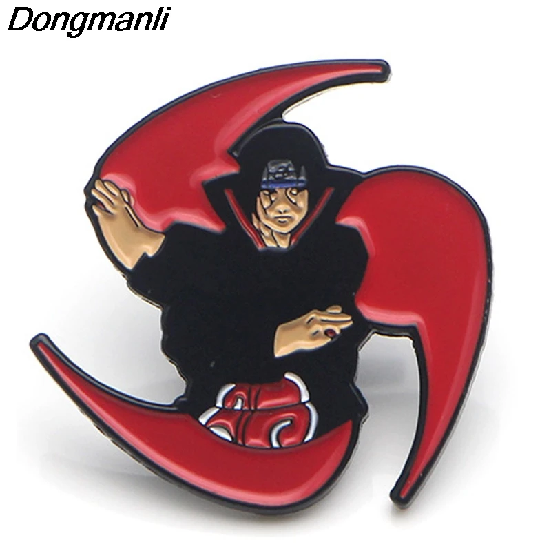 P3756 Dongmanli мода Наруто Учиха Итачи металлические эмалированные броши и булавки для нагрудного штыря значок для рюкзака подарки воротник ювелирные изделия