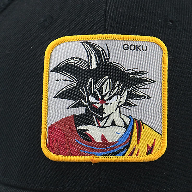 Новинка, сетчатая бейсболка Dragon Ball для лета, черная бейсболка с мультяшной вышивкой, хлопковая Регулируемая модная кепка в стиле хип-хоп
