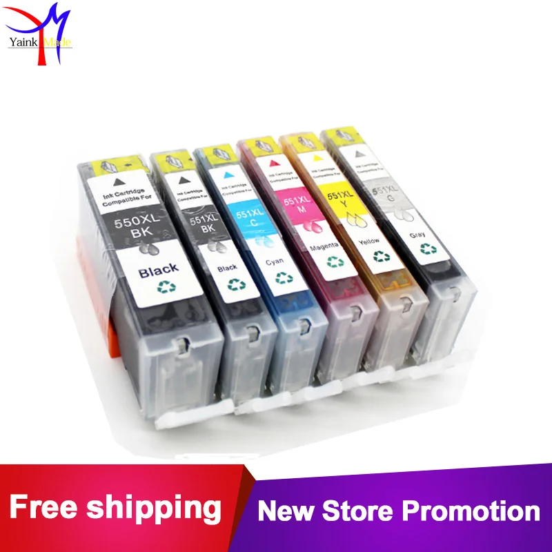 6PK совместимый чернильный картридж PGI 550 CLI 551 для canon Pixma MG5400 MX925 MG5550 MG6350 MG6450 MG5650 IP7250