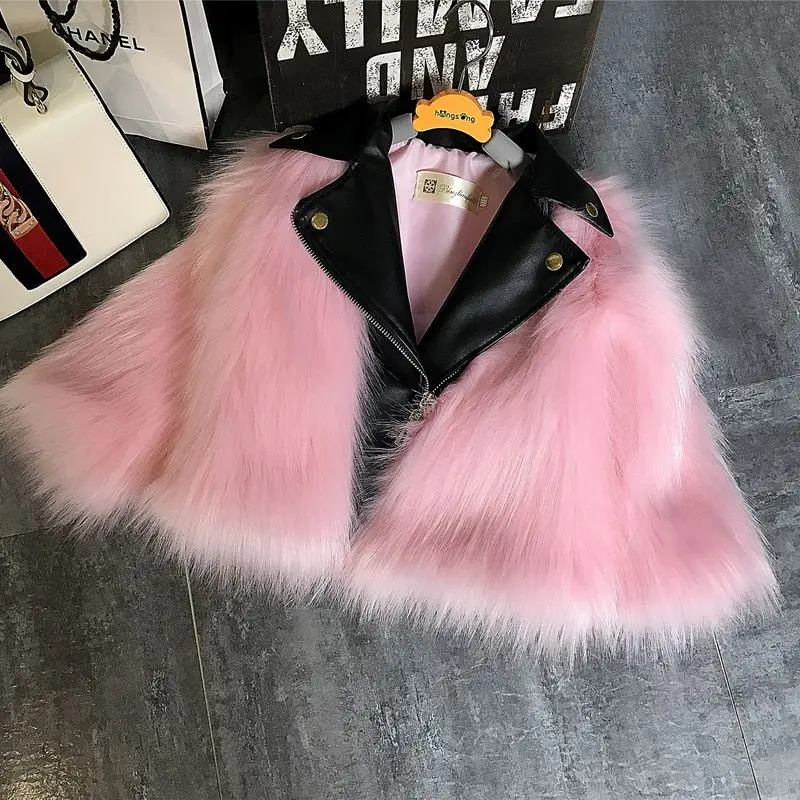 pink Новая осенне-зимняя одежда для всей семьи, Одинаковая одежда для мамы и дочки в семейном стиле, куртка из искусственной кожи для мотоцикла с мехом - Цвет: pink