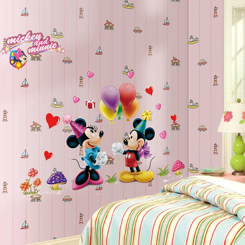 

Mickey Minnie Kids Bedroom Decorations Home Decal Decor Mural Art Children Gift