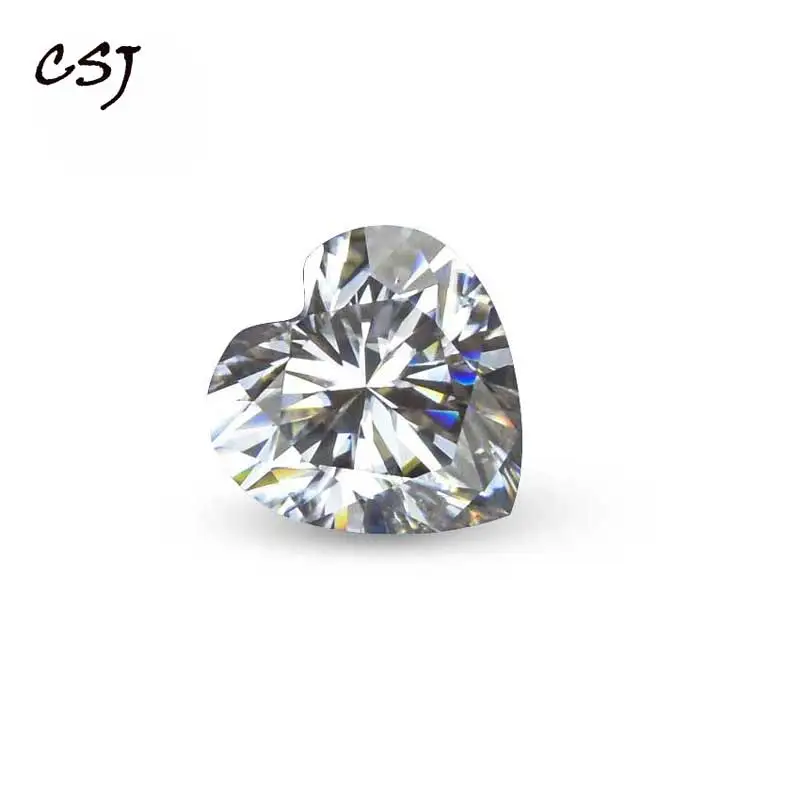 CSJ GH блестящий цвет 9 мм Сердце Вырезать белый моиссанит свободный драгоценный