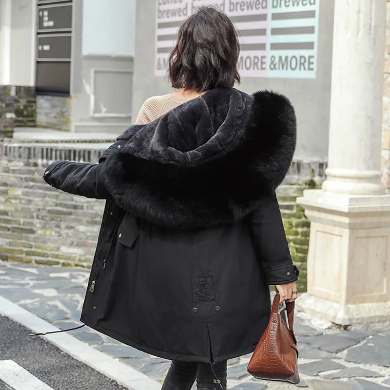 Winter Parker winter New Coat jacket hooded Slim thick fur collar Coat-30 degrees warm winter Coats jacket Parker