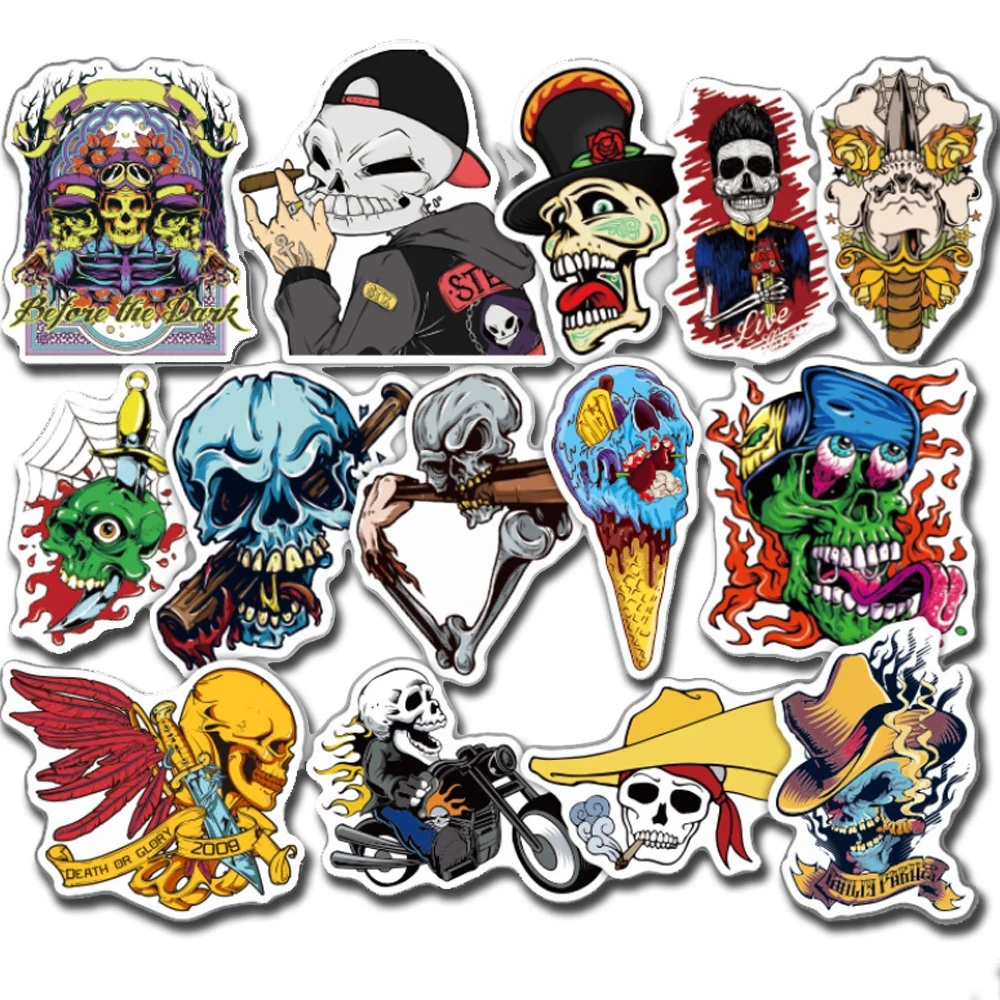 100 шт. наклейка серии террор граффити скелет темные забавные наклейки для DIY на