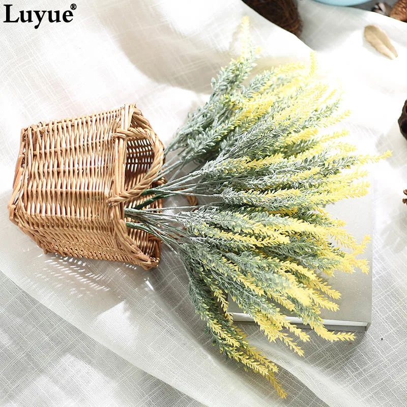 Luyue, высокое качество, искусственный цветок, пластик, лаванда, цветы, букет, имитация садового цветка, сделай сам, домашний декор, свадебный цветок