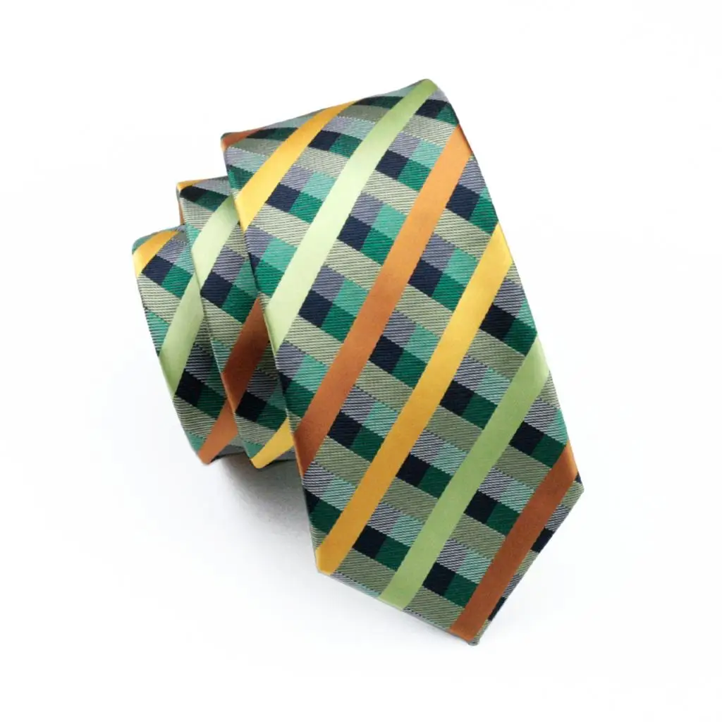 Новый мужской галстук зеленый плед 100% шелк жаккардовый классический для мужчин