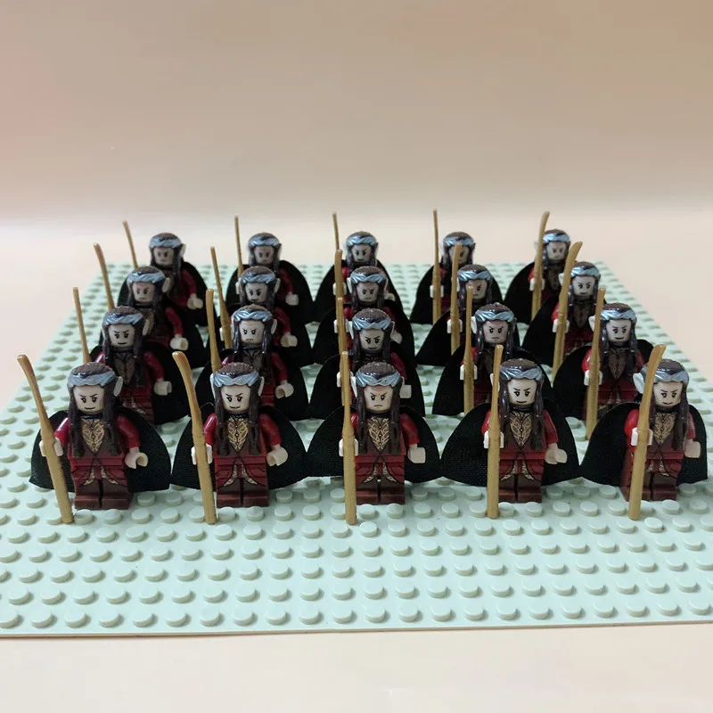 PG544 20PCS 20 шт. leingly Урук ха Властелин колец фигурка солдат Гондора рыцарь копье меч строительные блоки кирпичи игрушки - Цвет: PG544 20PCS