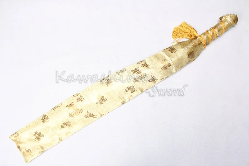 Японский самурайский меч шелковая сумка золотого цвета вышитый античный рисунок