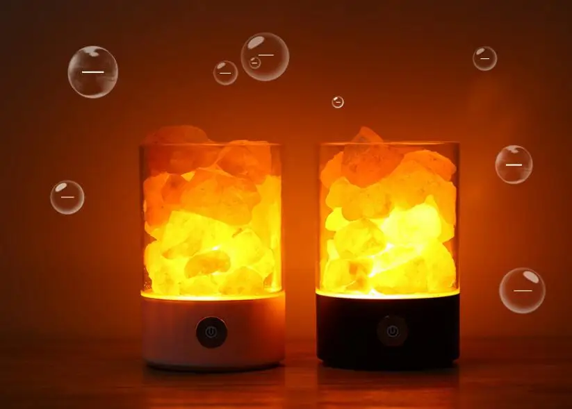Креативный USB кристалл свет Гималайская Каменная соль лампа светодиодный спальня лава лампа красочный сон очистки воздуха ночник