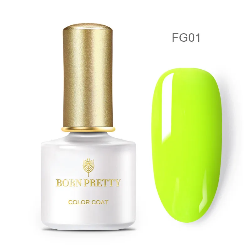 BP-FG01 Рожденный PRETTY 6 мл Летняя серия чехлов для неоновые, флюоресцентные гель для ногтей замочить от УФ-гель Лаки! полупостоянная био-Гели Soak Off ногтей гель лак для ногтей - Цвет: BP-FG01