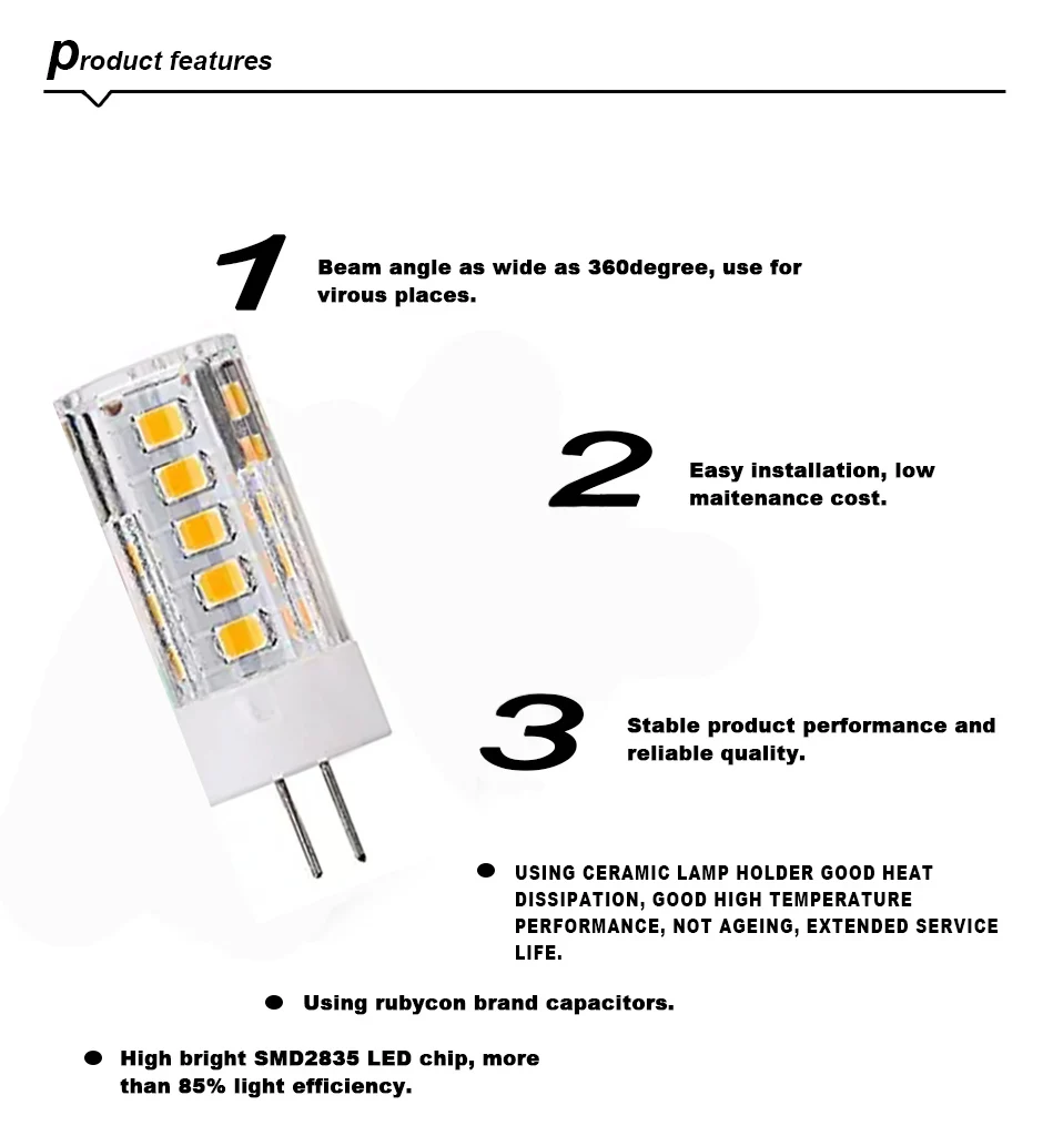 В продаже G4 Светодиодный светильник 220V SMD2835 4W 5W 7W лампа керамическая Светодиодная лампа Замена 30W 40W 60W галогенный светильник для люстры