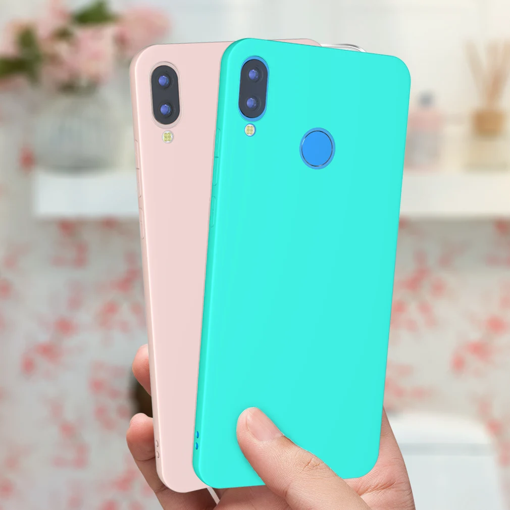 Мягкий чехол для huawei P20 Lite силикон Карамельный цвет Coque матовая крышка смешные
