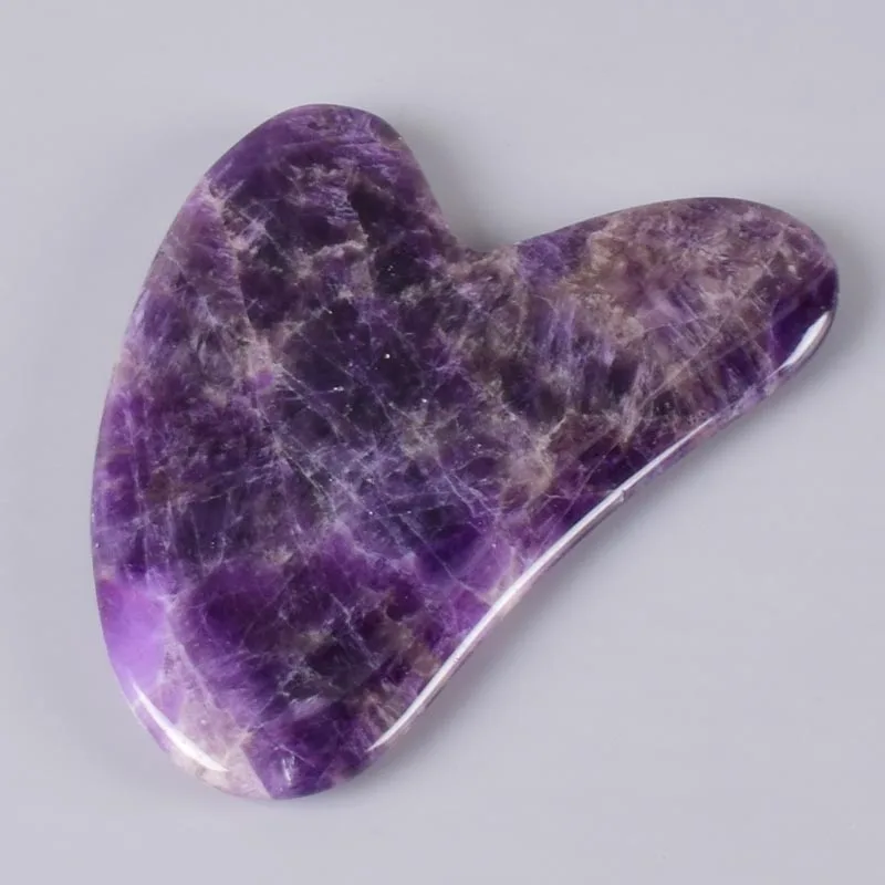 1 piece Аметист, инструмент для выскабливания Gua Sha, натуральный камень, массажный инструмент, Китай, традиционный спа, для тела, для исцеления лица, забота о здоровье, красота, кристалл - Цвет: 1 piece