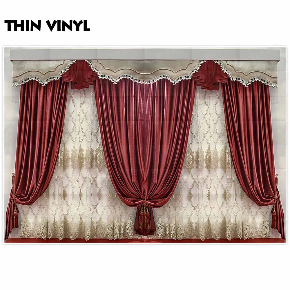 Allenjoy фоны для фотостудии Великолепные золотые мягкие бархатные шторы красный