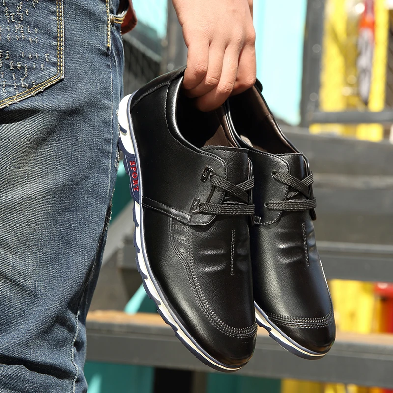 OSCO Leather Men Casual Shoes Autumn 2018 Breathable Soft Driving Men's Handmade Chaussure Homme Surface Loafers Flat | Обувь