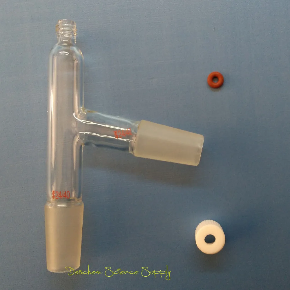 24/40 3-сторонний термометр для дистилляции адаптер с резьбой PTFE винтовой колпачок