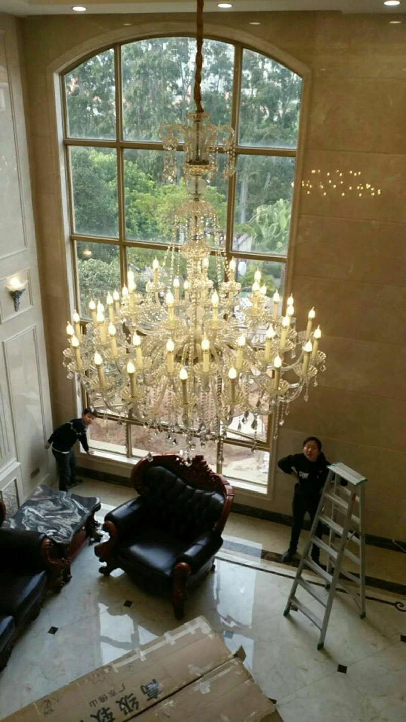 Большая 30-ламповая церковная люстра светодиодный канделябр Хрустальный