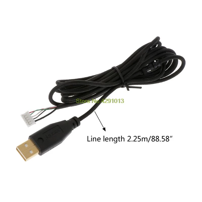 Позолоченный прочный нейлоновый плетеный кабель USB для мыши сменный провод для Deathadder 2013 6400 dpi игровая мышь