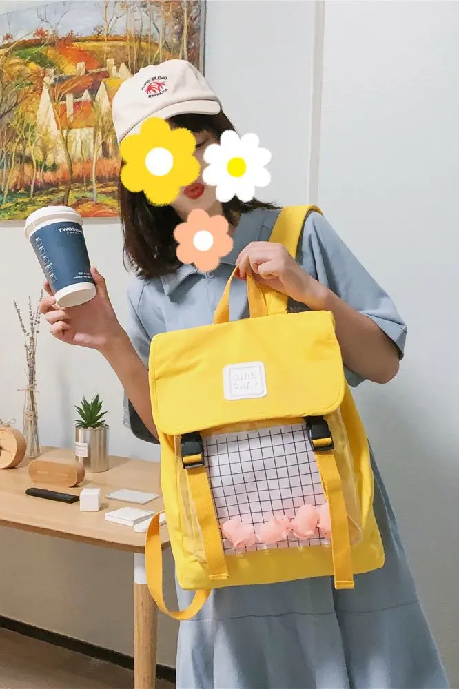 Harajuku водонепроницаемый прозрачный рюкзак из ткани Оксфорд для женщин повседневные рюкзаки Mochila Feminina Sac A Dos школьные сумки