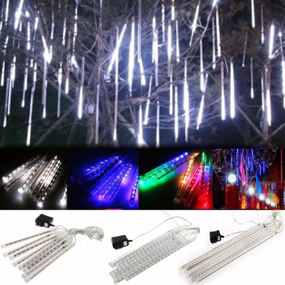 

30cm LED Lights Waterproof Meteor Shower Rain 8Tube Outdoor Light Xmas Tree