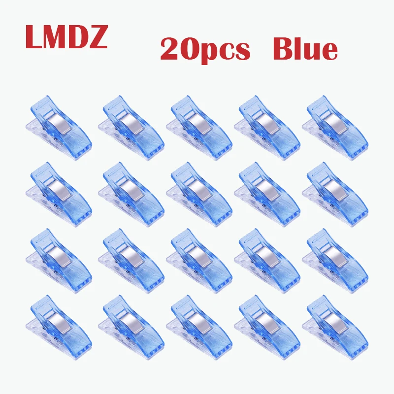 LMDZ 20 шт. пластиковые зажимы для шитья, для шитья, крафта, вязания крючком, безопасные зажимы разных цветов, скрепки для бумаги