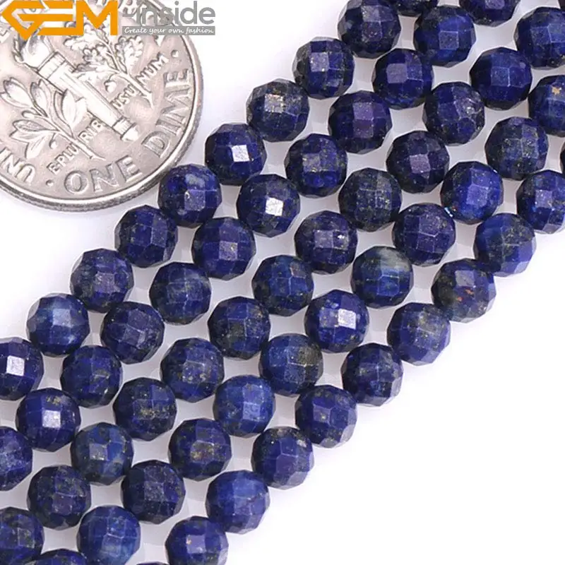 

2/3/4/5mm Round Faceted Spacer Natural Blue Lapis Lazuli Gemstone Semi Precious Beads For Jewelry Making Strand 15"Wholesale