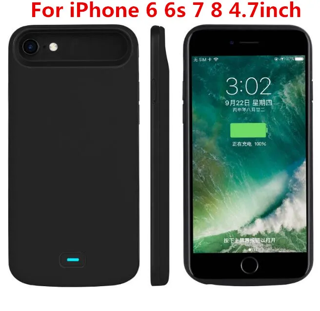 For iPhone678 Black Egeedigi 5500 мА-ч/8000 мА/ч, Портативный мягкий силиконовый Батарея Зарядное устройство чехол для iphone 7P 8 Plus 6s 6Plus Батарея чехол Мощность банк чехол - Цвет: For iPhone678 Black