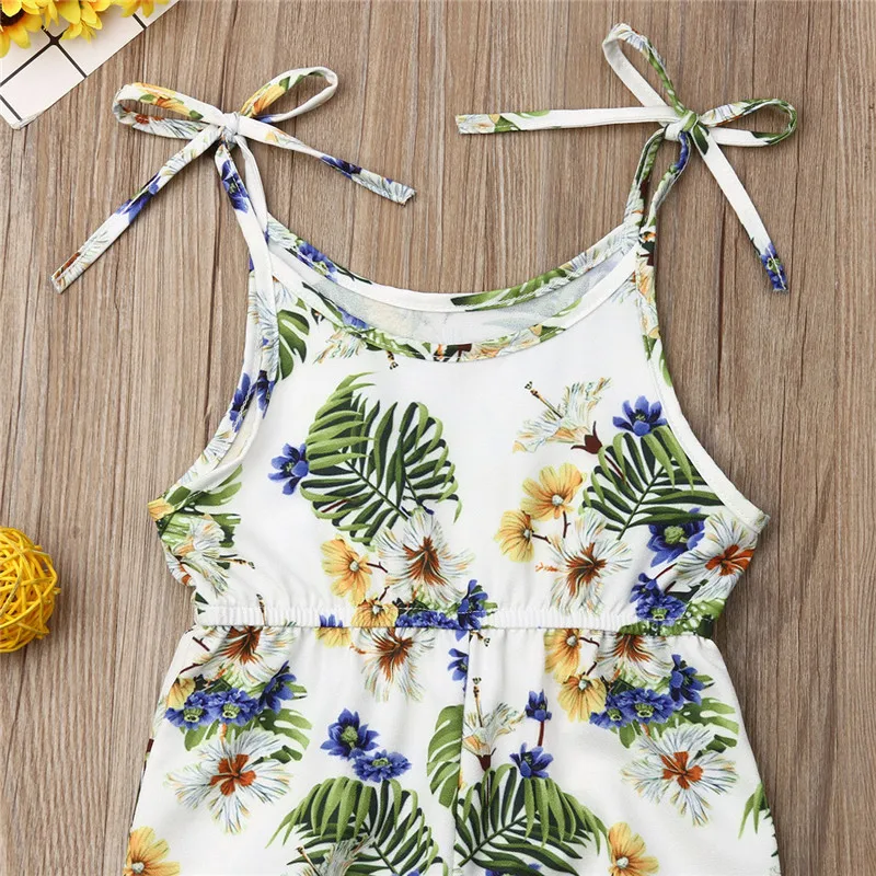 Новинка комбинезон для новорожденных девочек с цветочным принтом без рукавов