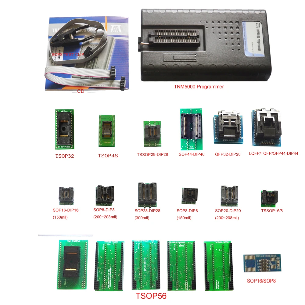 Программатор TNM5000 USB EPROM записывающее устройство + 14 розеток поддержка флэш-памяти
