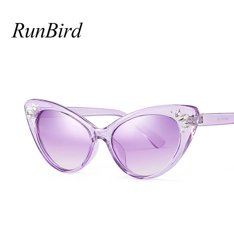 Роскошные солнцезащитные очки кошачий глаз женские 2018 стразы пикантные