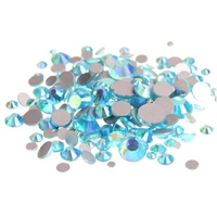 super glitter aquamarine ab ss3 ss30 flatback non hotfix crystal rhinestones for nail art decoration shoes or nails accessories