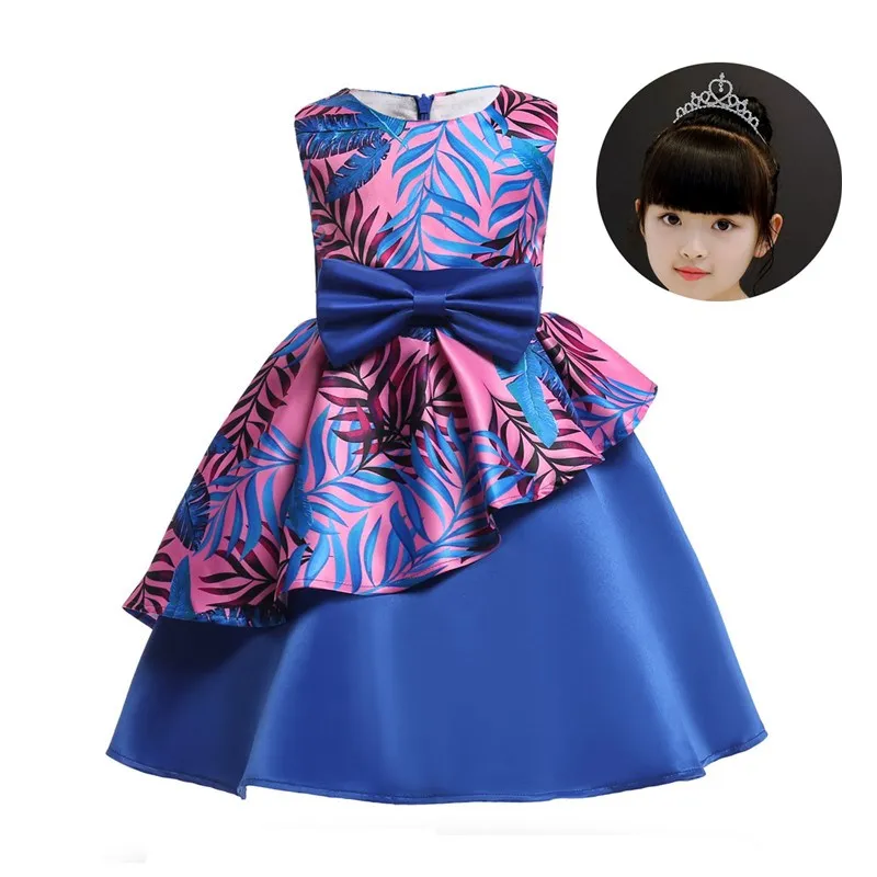 Детские платья принцессы с цветочным рисунком для девочек вечеринки и свадьбы