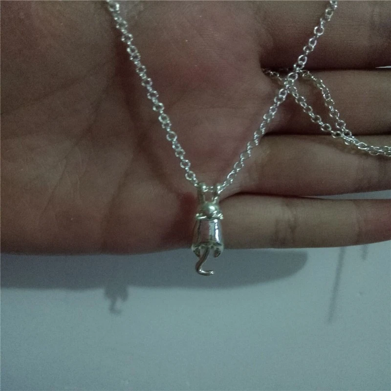 10 шт./лот ожерелье с подвеской в виде милого котенка цепочка серебряное кошки