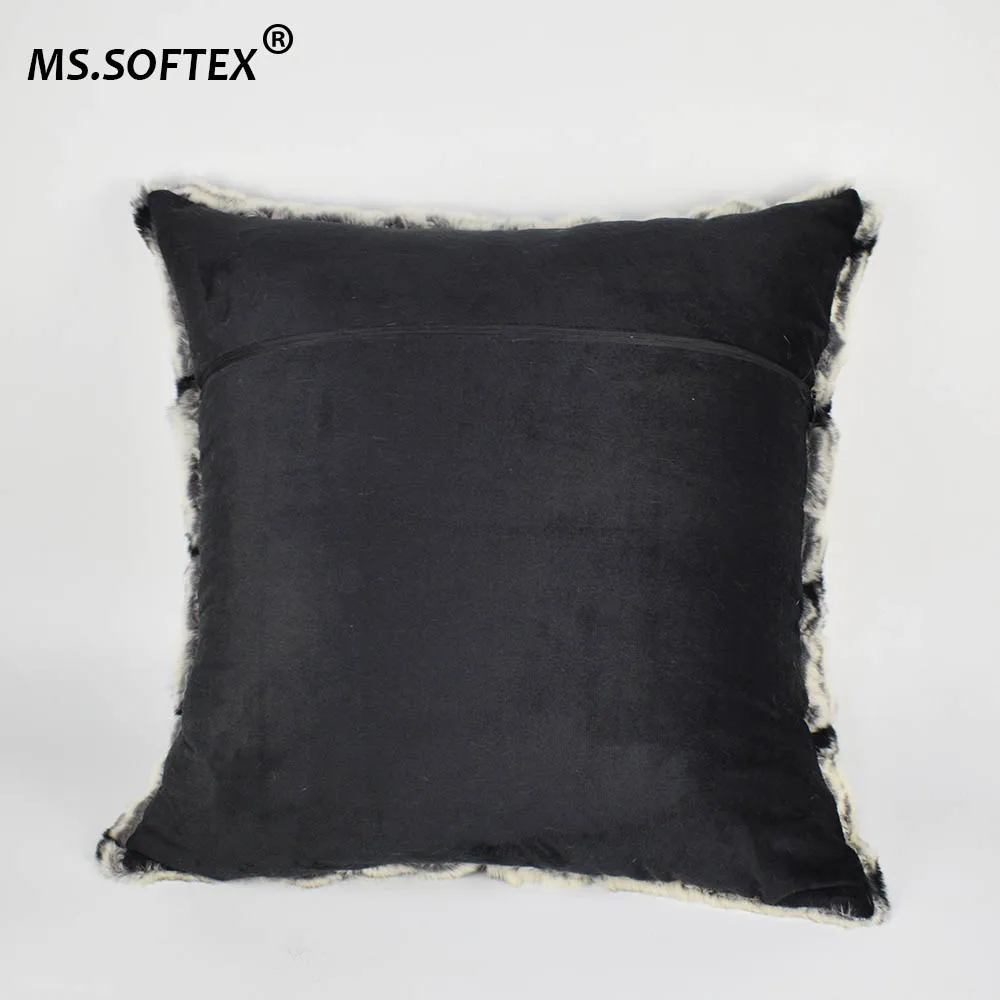 MS. Softex наволочка с натуральным мехом из кусков кроличьим мягкая плюшевая