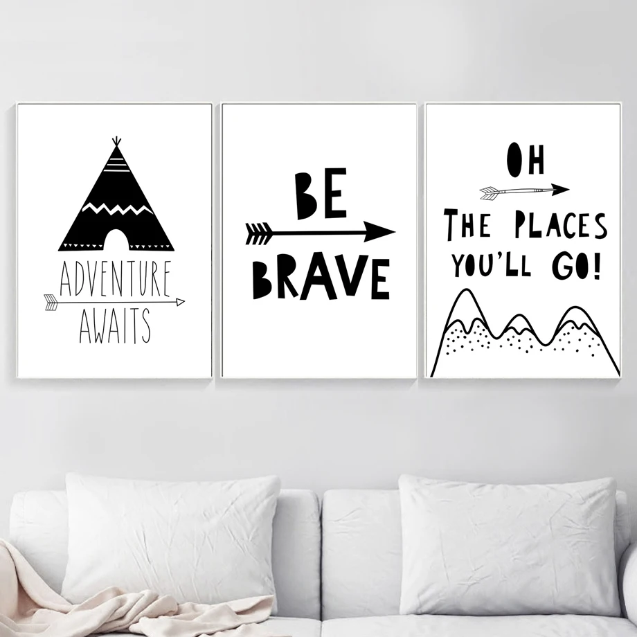 Мотивационные кавычки палатки горные скандинавские плакаты и принты настенная