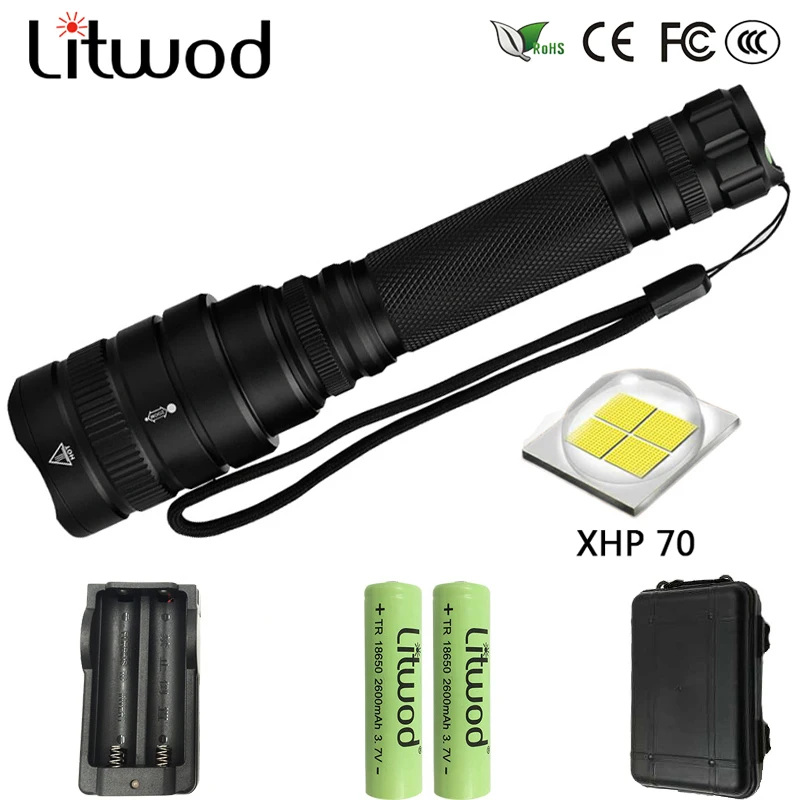 Litwod Z251515 светодиодный XHP70 вспышка светильник 20000LM водонепроницаемый