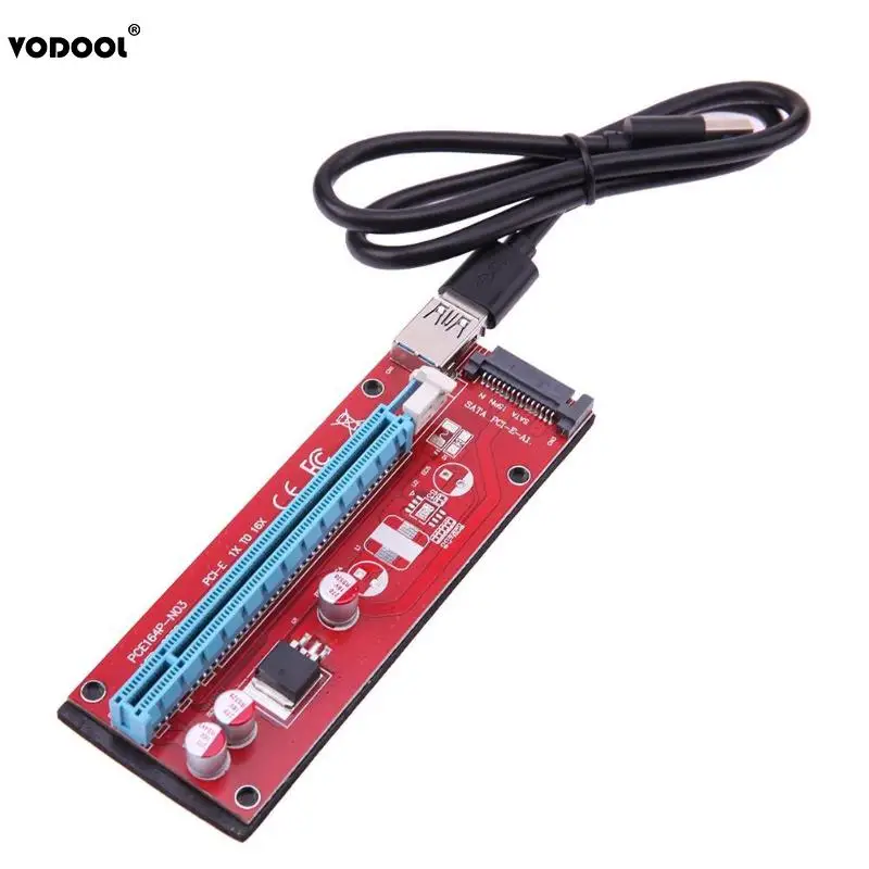 30 см Высокое качество супер скорость PCI-E Express питание Riser Card USB 3,0 удлинитель Кабель 1x до 16x PCI-E слот для BTC машины
