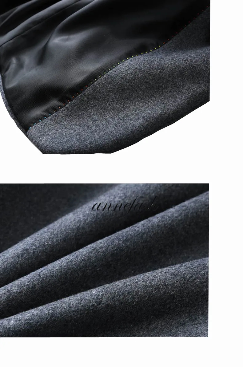 На заказ мужские серые шерстяное кашемировое пальто Slim fit Повседневная Обычная Куртка